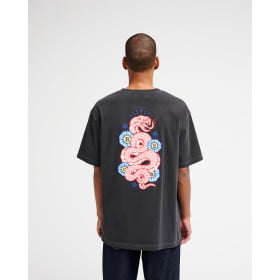 RVCA SNAKE TEE WASHED BLACK...