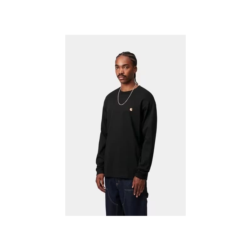 Carhartt L/S Chase Tee Black Gold | T-Shirt Streetwear