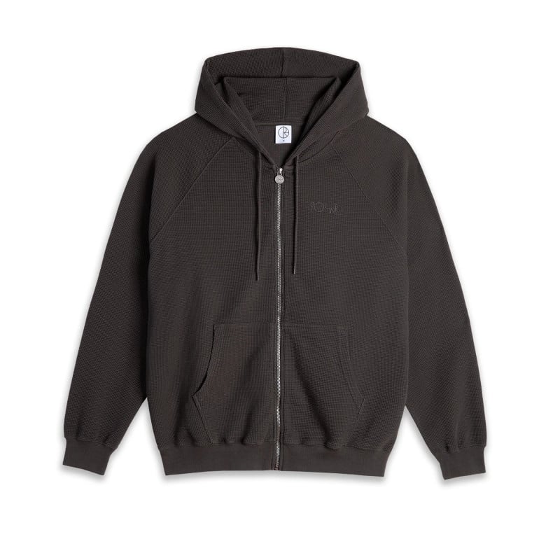 POLAR SKATE.CO WAFFLEZIP HOODIE DIRTY BLACK