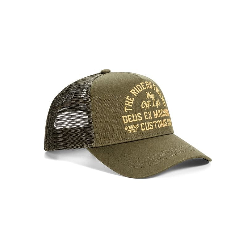 Deus Ex Machina Shook Ones Trucker Olive Green | Motor Heritage