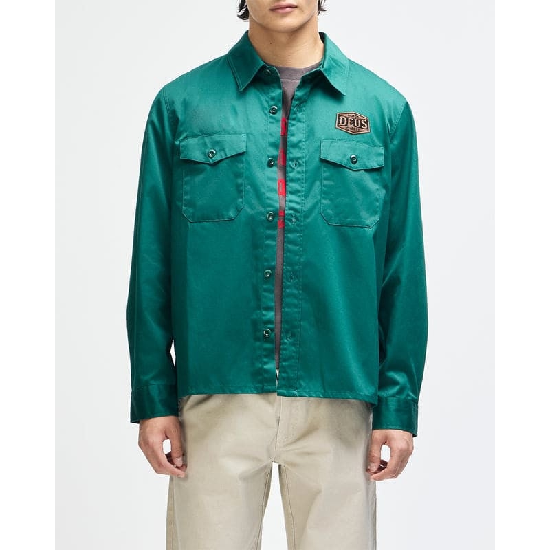 Deus Ex Machina Service Shirt Racing Green | Motor Heritage