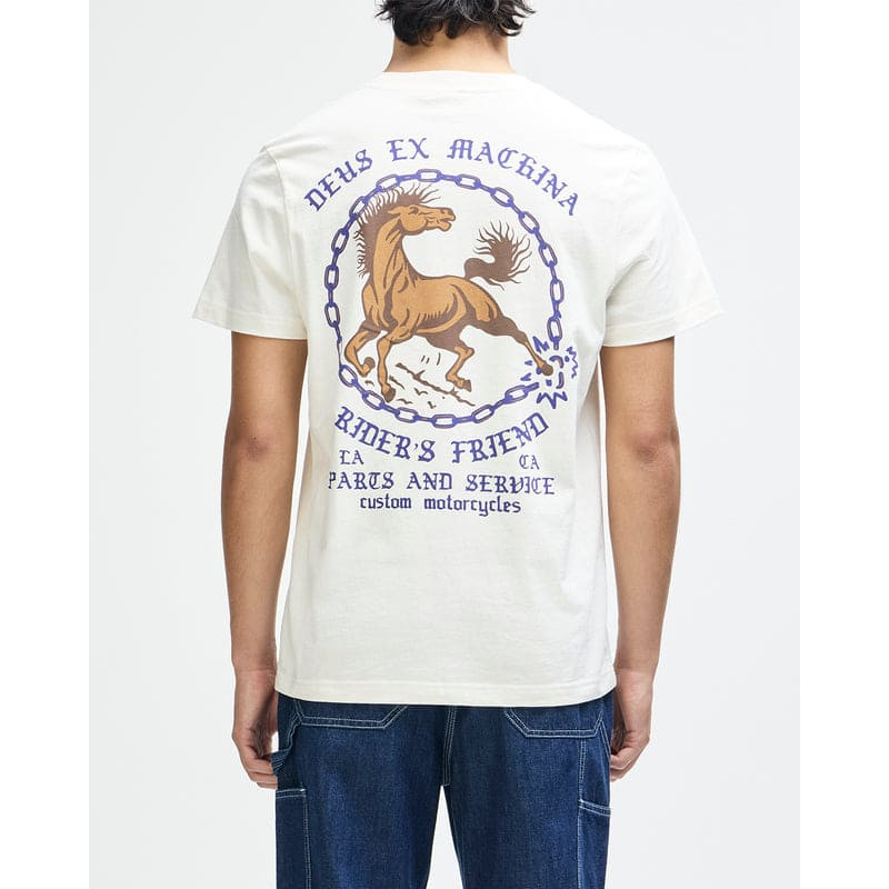 Deus Ex Machina Unchained Tee Vintage White | Workwear Lifestyle