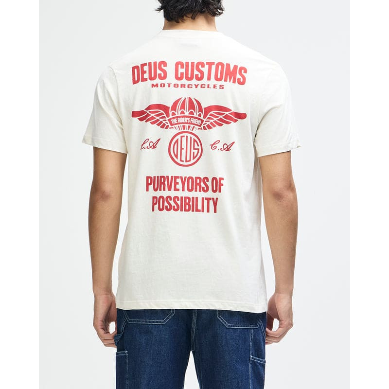 Deus Ex Machina Cutaway Tee Vintage White | T-Shirt Workwear Homme