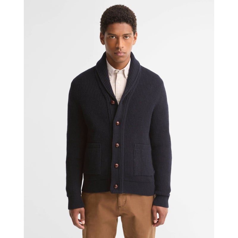 Barbour Hartland Shawl Neck Cardigan Navy | Maille Homme