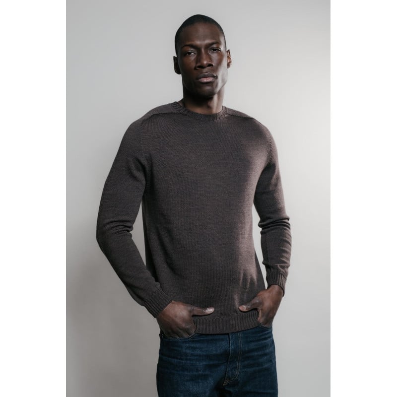 Pull Aris Marron Nitto Knitwear | Made in France