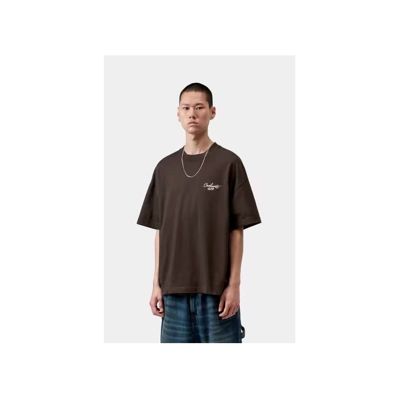 Carhartt WIP Signature Tee Tobacco – T-shirt homme coton bio