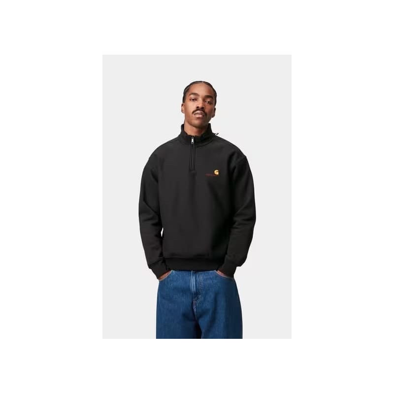 Carhartt WIP American Script Half-Zip Black | Sweat