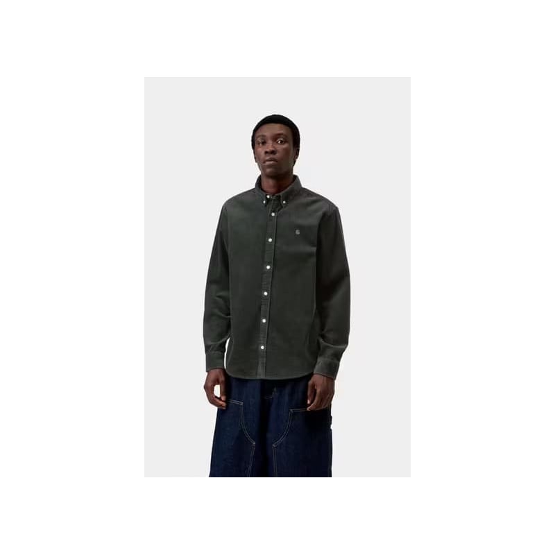 Carhartt Madison Cord Shirt Raven – Chemise Velours Homme