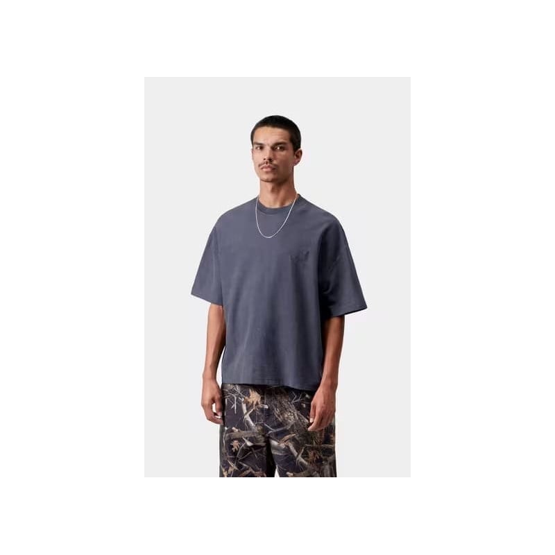 T-Shirt Carhartt WIP S/S Lambert (Dark Navy Moon Wash) | Coupe Boxy