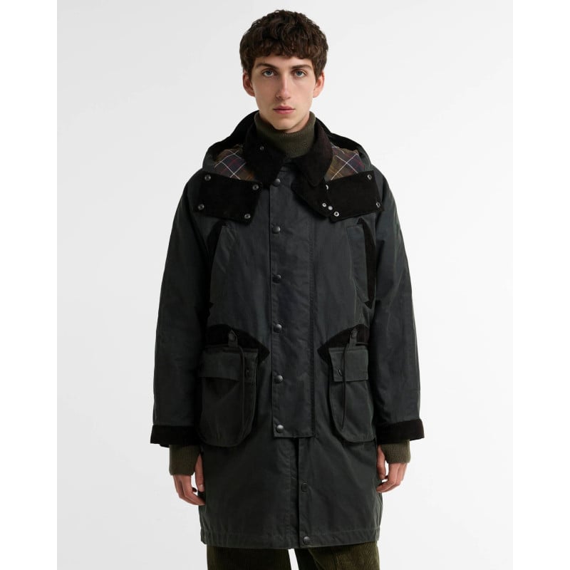 Barbour x Norbit Long Wax Jacket Sage | Édition Limitée