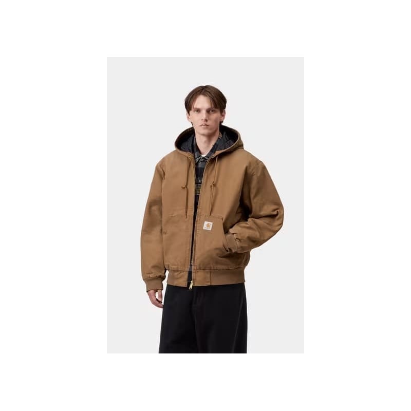 Carhartt OG Active Jacket Wip H Brown Stone Canvas | Streetwear américain