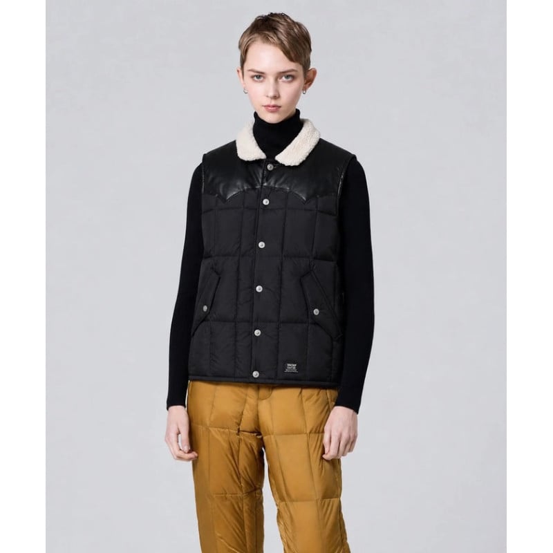 TAION 009 Western Work Down Vest Black | Workwear Mixte