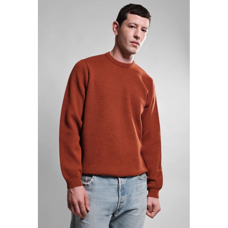 Pull Youri col rond orange – Nitto Knitwear