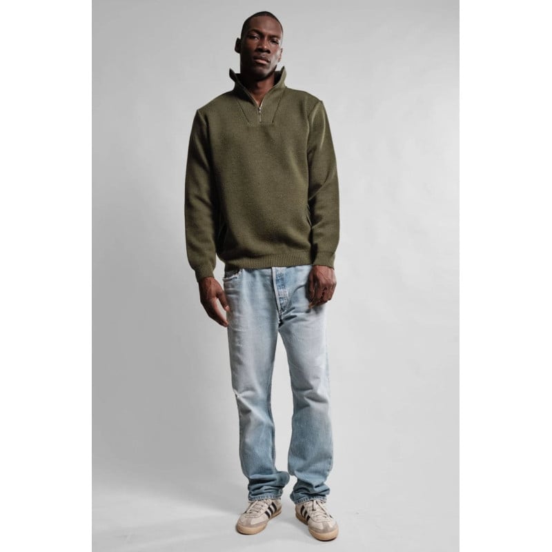 Nitto Knitwear Youri Kaki – Pull Camionneur Homme