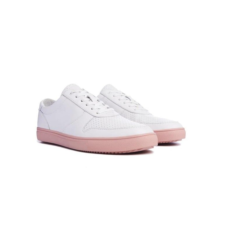 CLAE GREGORY WHITE MILLED TUMBLED LEATHER ROSE